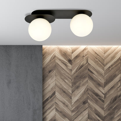 PLAZA 2 BLACK OPAL – Industriële plafondlamp met minimalistische uitstraling