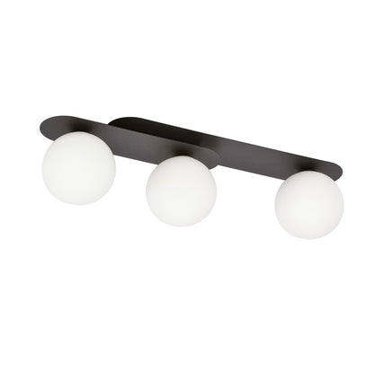 PLAZA 3 BLACK OPAL – Strakke plafondlamp met industrieel karakter voor een gedurfd interieuraccent