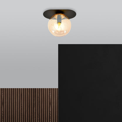 PLAZA 1 BLACK MIODOWY – Minimalistische plafondlamp met warme industriële flair