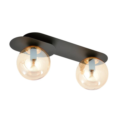 PLAZA 2 BLACK MIODOWY – Minimalistische plafondlamp met karakter en industriële flair