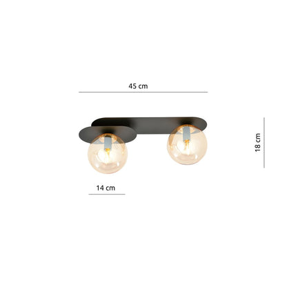 PLAZA 2 BLACK MIODOWY – Minimalistische plafondlamp met karakter en industriële flair
