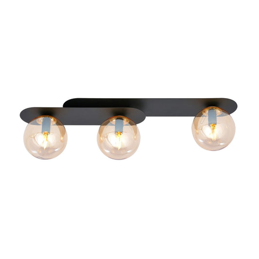 PLAZA 3 BLACK MIODOWY – Stoere plafondlamp met industriële charme en moderne flair