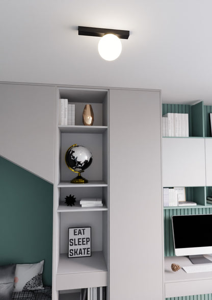 FIT 1 BLACK OPAL – Minimalistische plafondlamp met industriële finesse