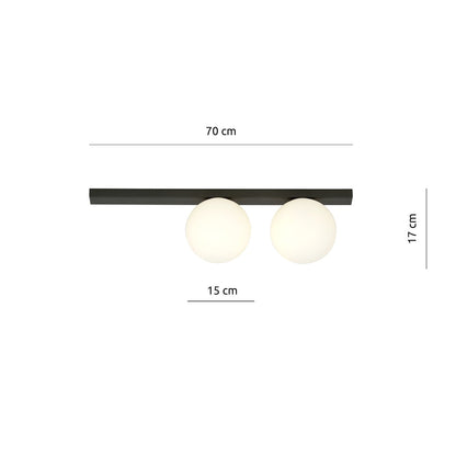 FIT 2 BLACK OPAL – Minimalistische plafondlamp met industriële flair