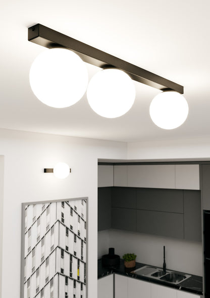 FIT 3 BLACK OPAL – Minimalistische plafondlamp met industriële uitstraling