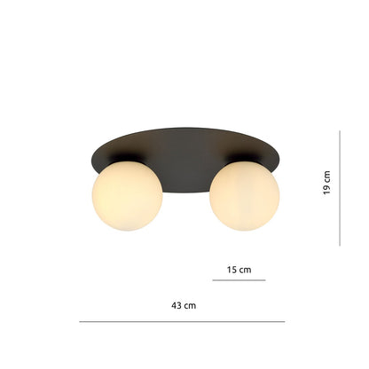 SOLAR 2 BLACK OPAL – Minimalistische plafondlamp met industriële uitstraling