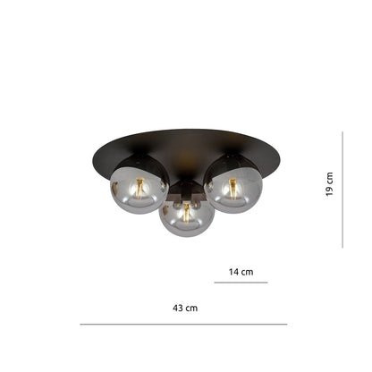 SOLAR 3 BLACK GRAFIT – Strakke plafondlamp met industrieel karakter