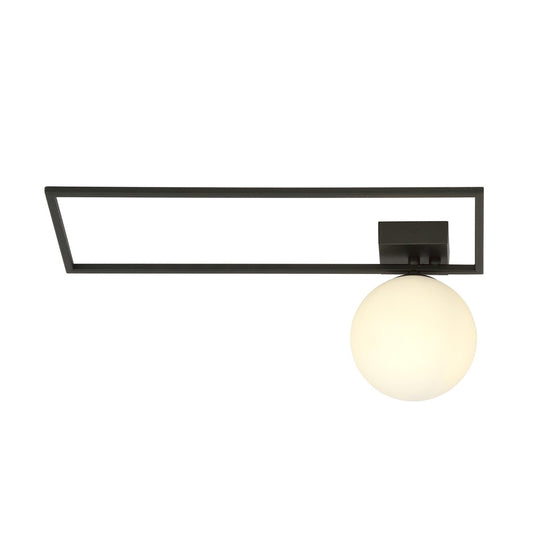 IMAGO 1A BLACK/OPAL – Minimalistische plafondlamp met industriële flair