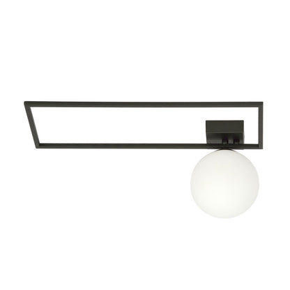 IMAGO 1A BLACK/OPAL – Minimalistische plafondlamp met industriële flair