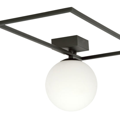 IMAGO 1A BLACK/OPAL – Minimalistische plafondlamp met industriële flair