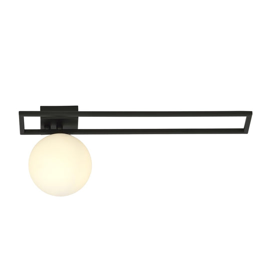 IMAGO 1C BLACK/OPAL – Minimalistische plafondlamp met industriële uitstraling