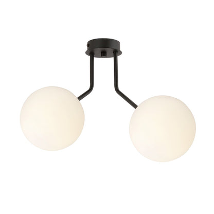NOVA 2 BLACK OPAL – Minimalistische plafondlamp met elegante glazen kappen
