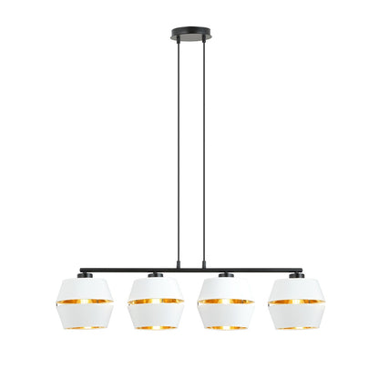 PIANO 4-WHITE-GOLD Hanglamp – Tijdloze elegantie met gouden accenten voor een warme sfeer