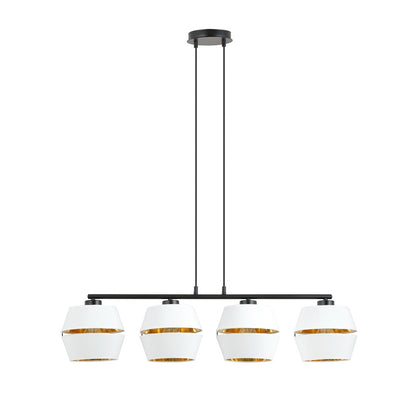 PIANO 4-WHITE-GOLD Hanglamp – Tijdloze elegantie met gouden accenten voor een warme sfeer