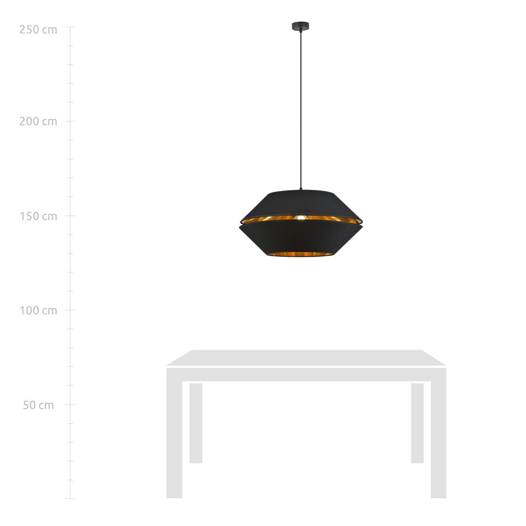 PIANO 1 Black Gold – Luxe zwarte lamp met warme gouden gloed