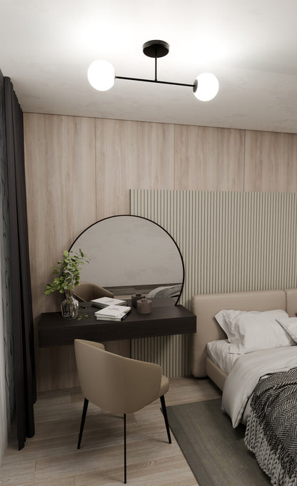 ROMA 2 – Minimalistische plafondlamp met opaalglas voor moderne interieurs