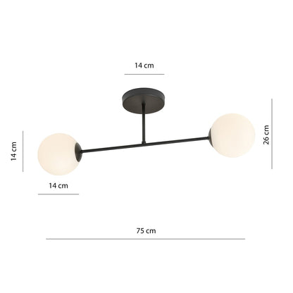 ROMA 2 – Minimalistische plafondlamp met opaalglas voor moderne interieurs