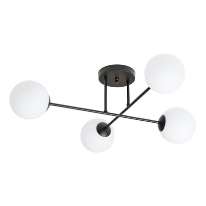 ROMA 4 – Minimalistische plafondlamp in zwart-opaal, perfect voor stijlvolle interieurs