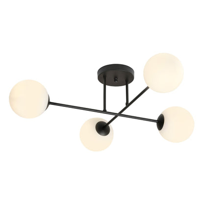 ROMA 4 – Minimalistische plafondlamp in zwart-opaal, perfect voor stijlvolle interieurs
