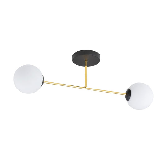 MAGNUM 2 – Luxe plafondlamp met gouden accenten en glazen kappen