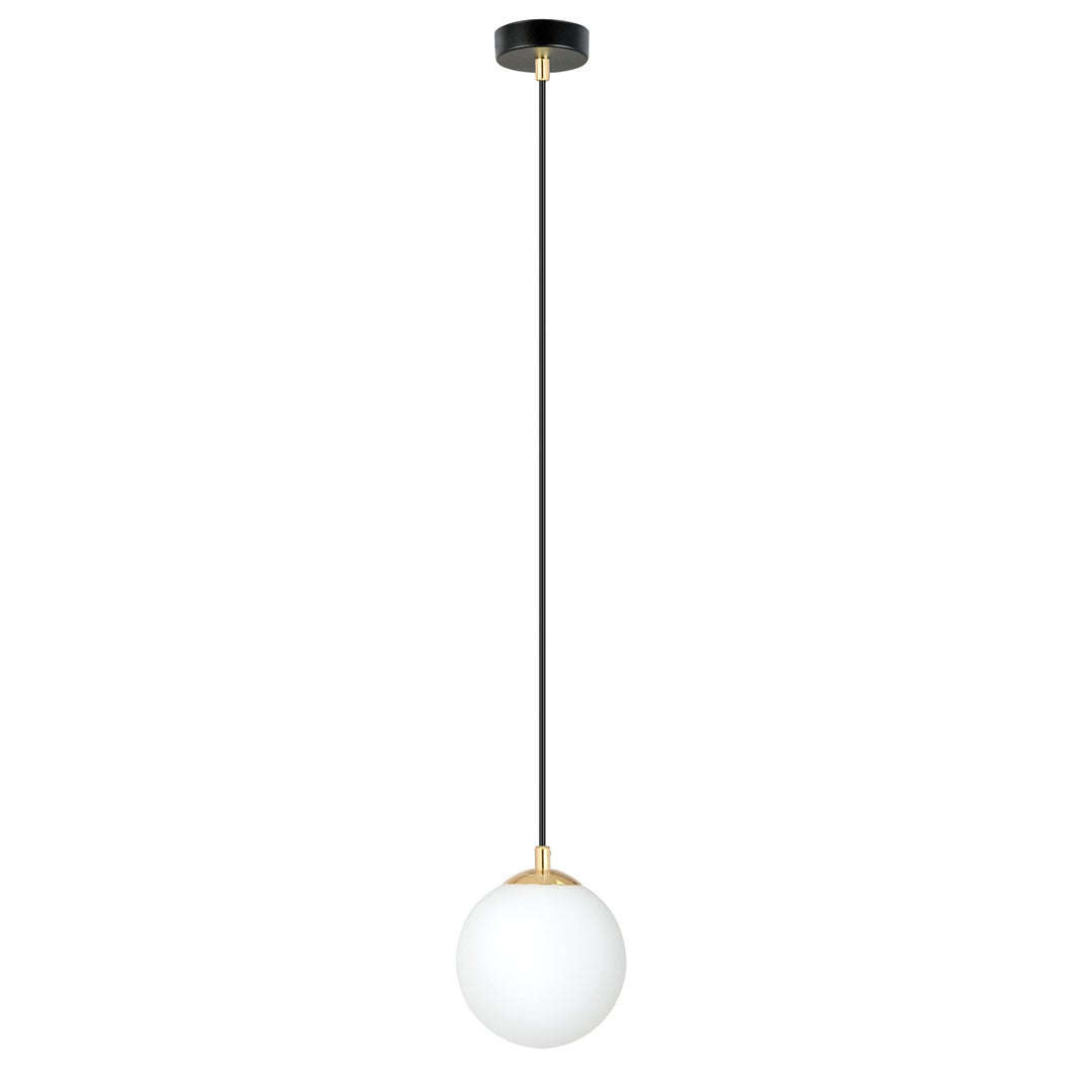 ROYAL 1 Black – Minimalistische plafondlamp met verfijnde gouden accenten