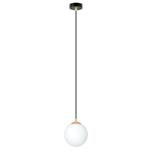 ROYAL 1 Black – Minimalistische plafondlamp met verfijnde gouden accenten