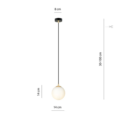 ROYAL 1 Black – Minimalistische plafondlamp met verfijnde gouden accenten