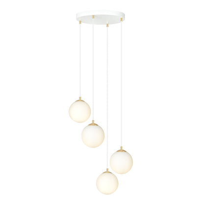 ROYAL 4 White – Strakke plafondlamp met gouden elegantie en veelzijdigheid