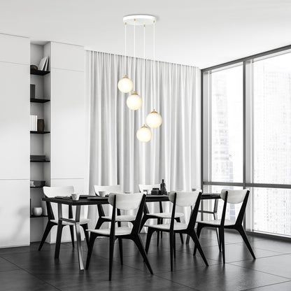 ROYAL 4 White – Strakke plafondlamp met gouden elegantie en veelzijdigheid