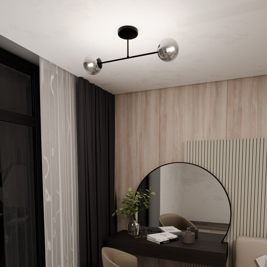 ROMA 2 – Minimalistische plafondlamp met stijlvol grafietdesign voor moderne interieurs