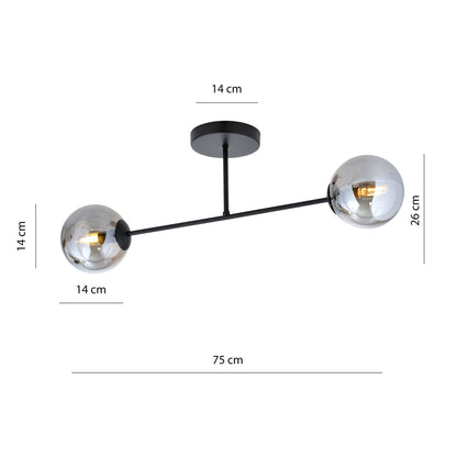 ROMA 2 – Minimalistische plafondlamp met stijlvol grafietdesign voor moderne interieurs