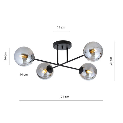ROMA 4 – Minimalistische plafondlamp voor moderne elegantie en optimale verlichting