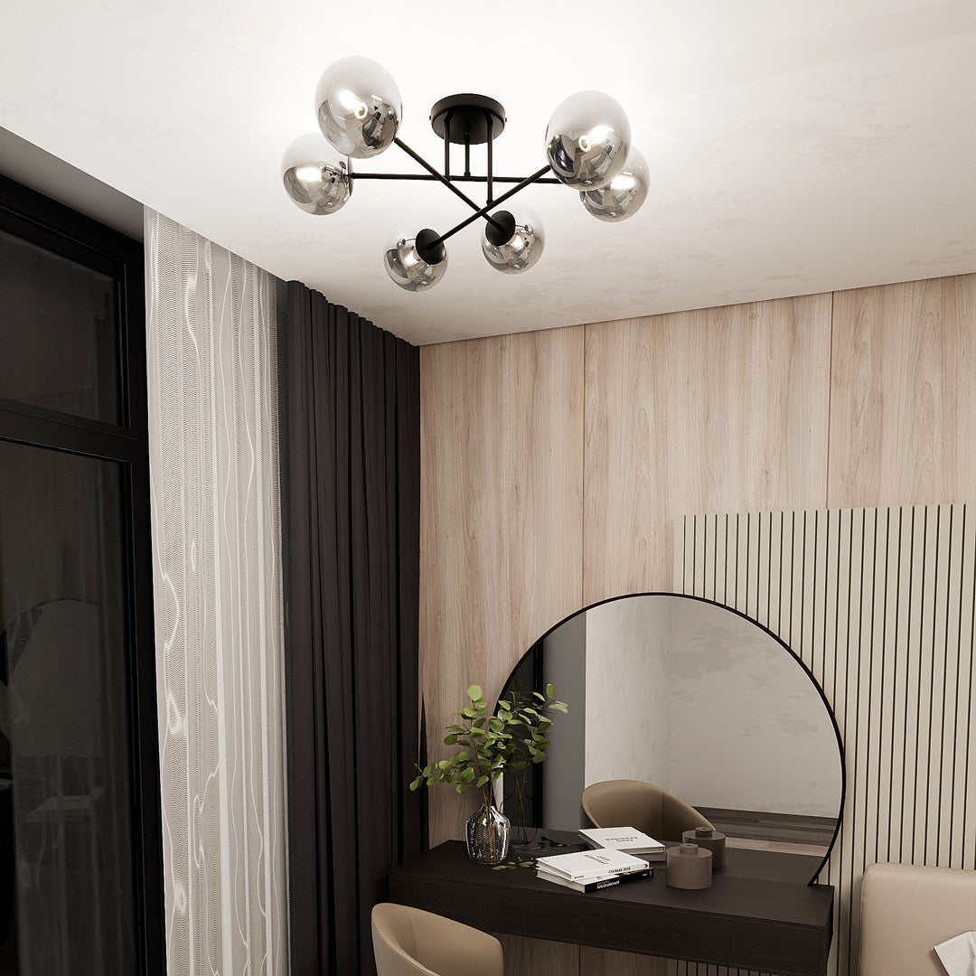 ROMA 6 – Minimalistische plafondlamp met zes spots voor krachtige lichtverspreiding