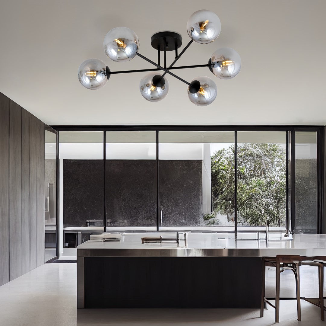 ROMA 6 – Minimalistische plafondlamp met zes spots voor krachtige lichtverspreiding