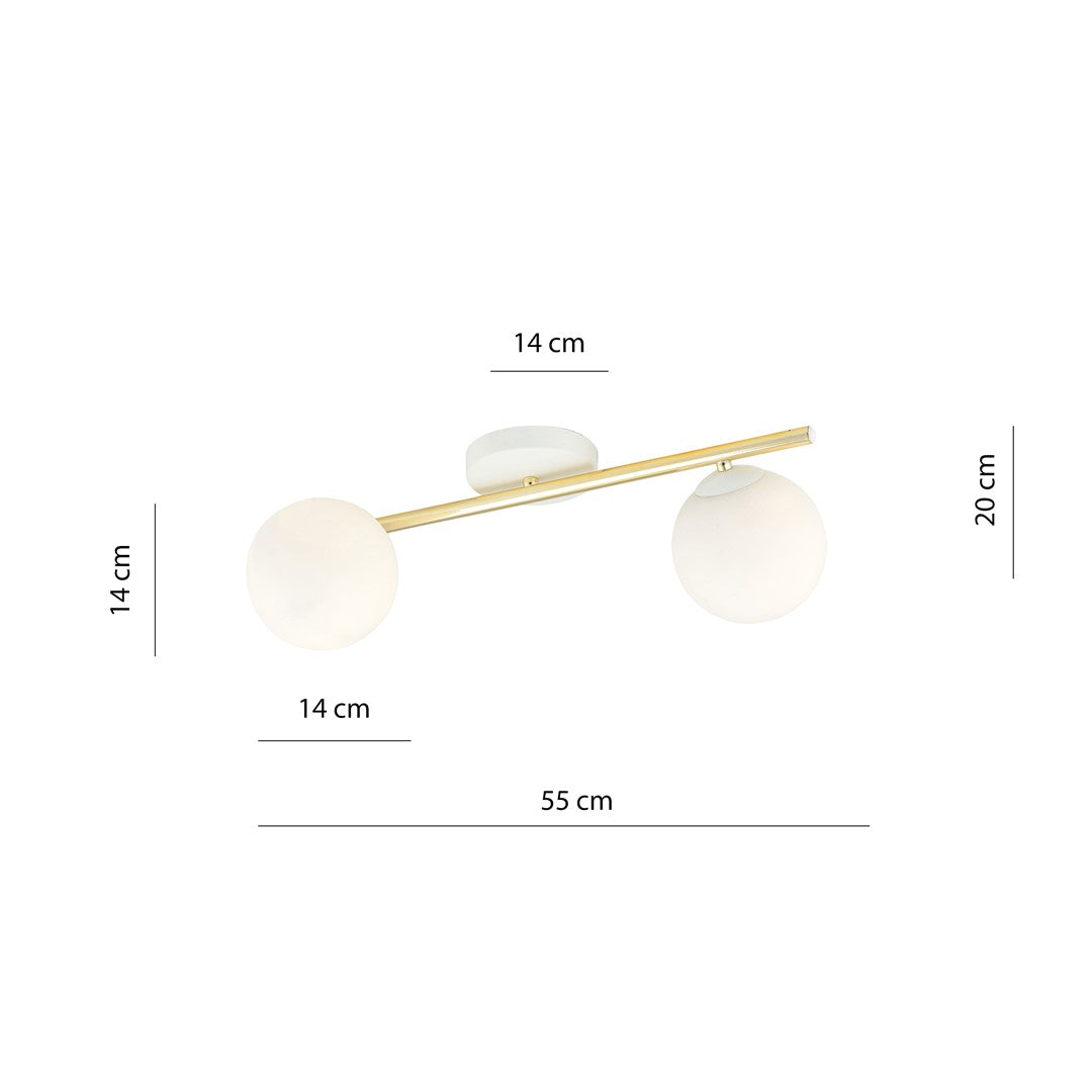SPLENDI 2 – Elegante plafondlamp met gouden accenten voor een stijlvolle ambiance