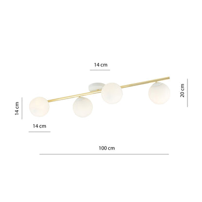 SPLENDI 4 – Glamoureuze plafondlamp met elegante gouden accenten