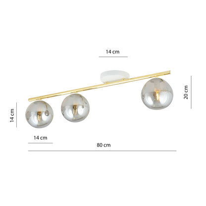 MONZA 3 – Stijlvolle plafondlamp met elegante accenten in wit, goud en grafiet