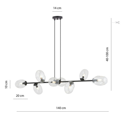 PANDORA 8 Black Transparant – Indrukwekkende lichtbeleving met transparante elegantie