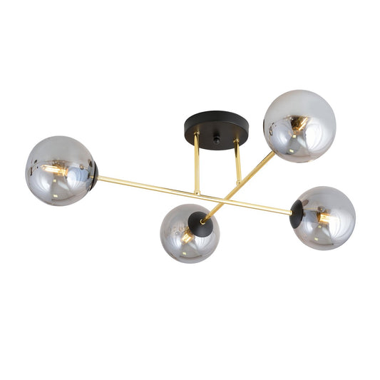 MAGNUM 4 – Stijlvolle plafondlamp met glas en goudaccenten voor een modern interieur
