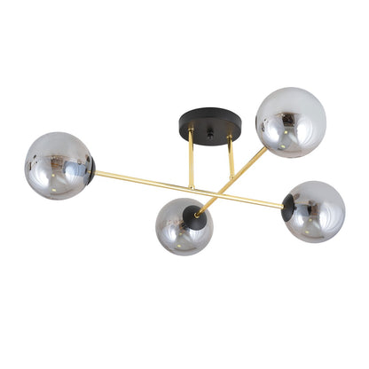 MAGNUM 4 – Stijlvolle plafondlamp met glas en goudaccenten voor een modern interieur