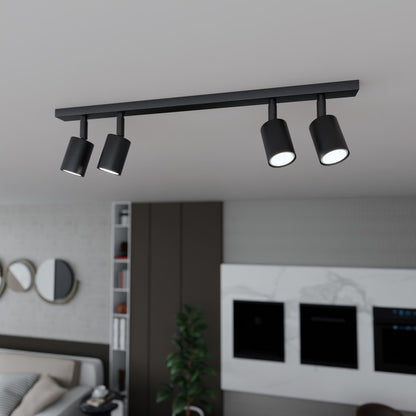 FLASH 4 Black – Minimalistische plafondlamp met strakke lijnen en krachtig licht