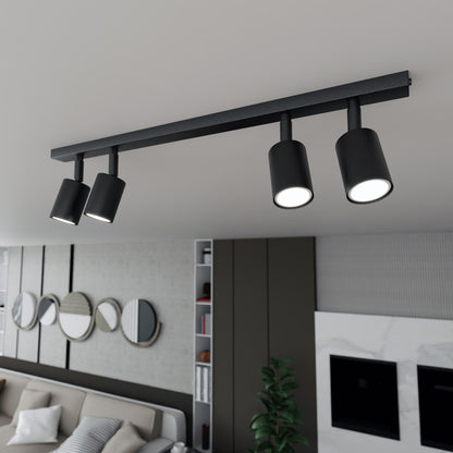 FLASH 4 Black – Minimalistische plafondlamp met strakke lijnen en krachtig licht