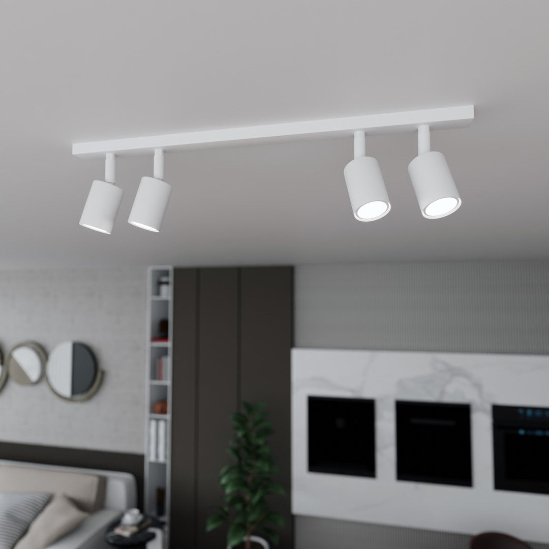 FLASH 4 White – Strakke plafondlamp met frisse uitstraling en functioneel licht
