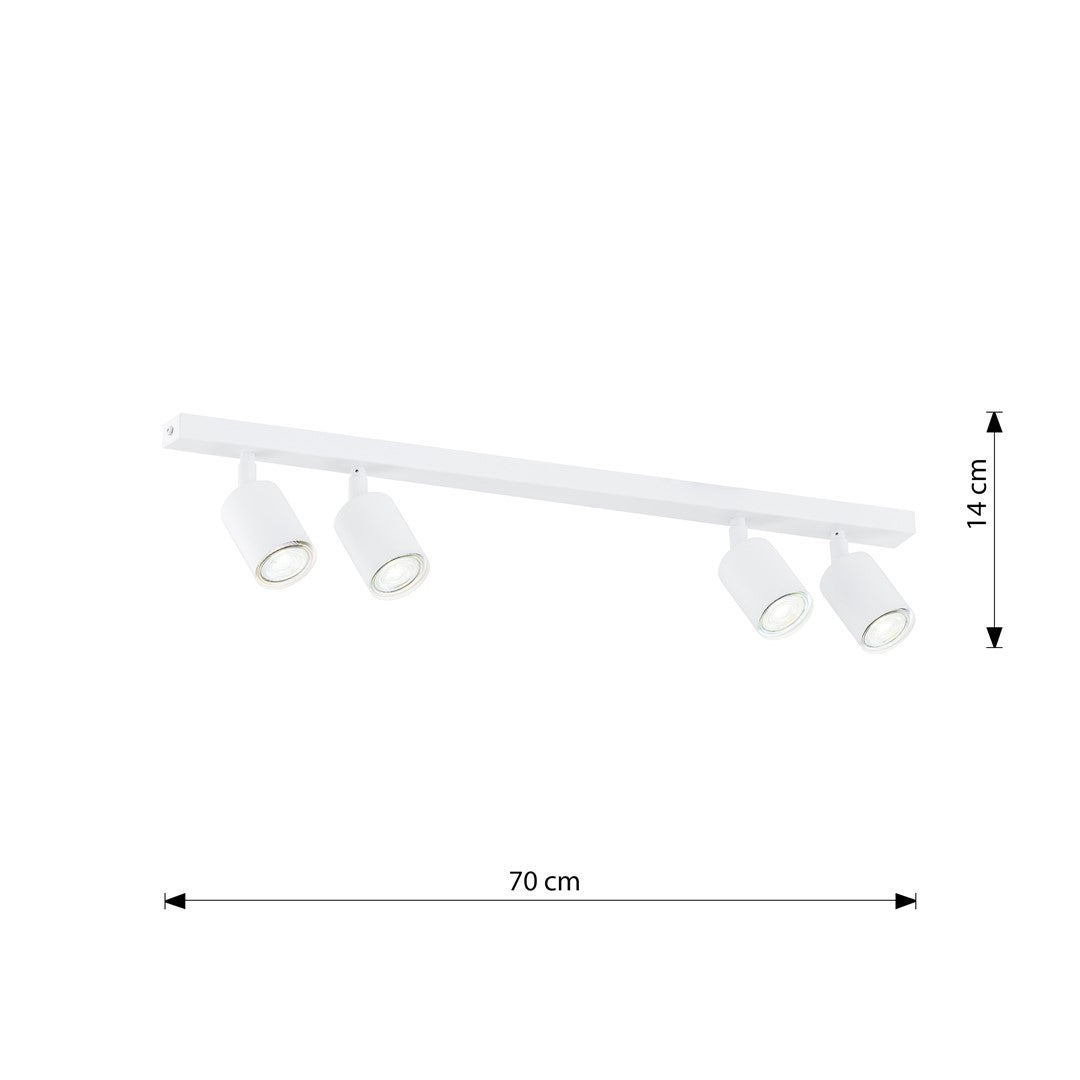 FLASH 4 White – Strakke plafondlamp met frisse uitstraling en functioneel licht
