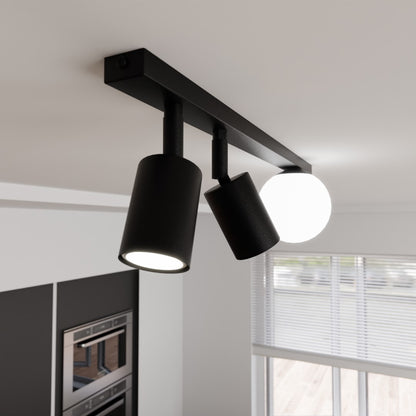BASTER 3 Black – Strakke plafondlamp met functionele precisie en modern karakter
