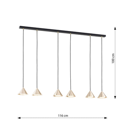 ELIT 6 Black Gold – Luxe designlamp met moderne elegantie en gouden accenten