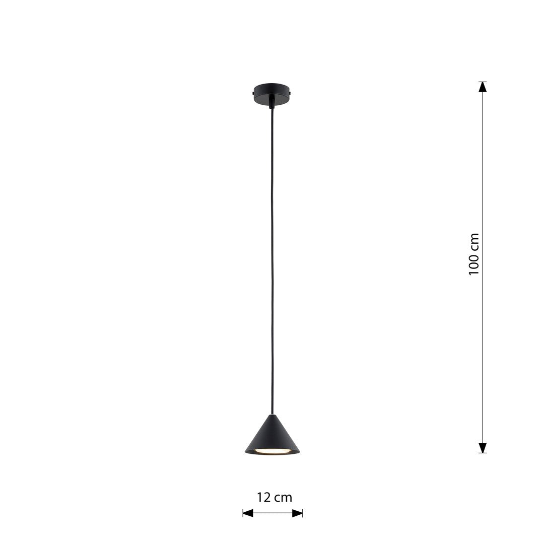ELIT 1 Black – Minimalistische hanglamp met luxe gouden kernaccent