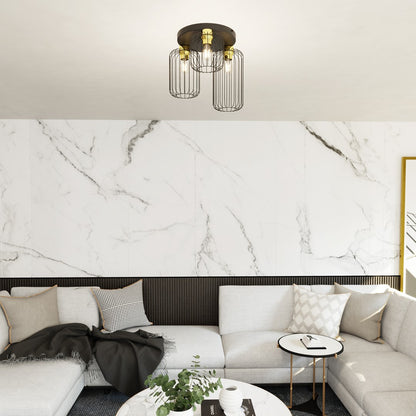 SCHUUR 3PREM – Stoere draadlamp met goudaccenten voor een rauwe industriële look