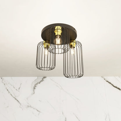 SCHUUR 3PREM – Stoere draadlamp met goudaccenten voor een rauwe industriële look