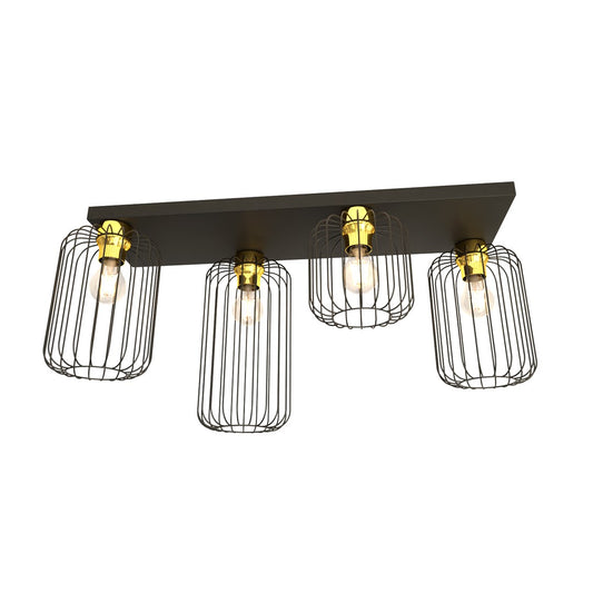 BARN 4 Black Gold – Stoere industriële lamp met gouden finesse